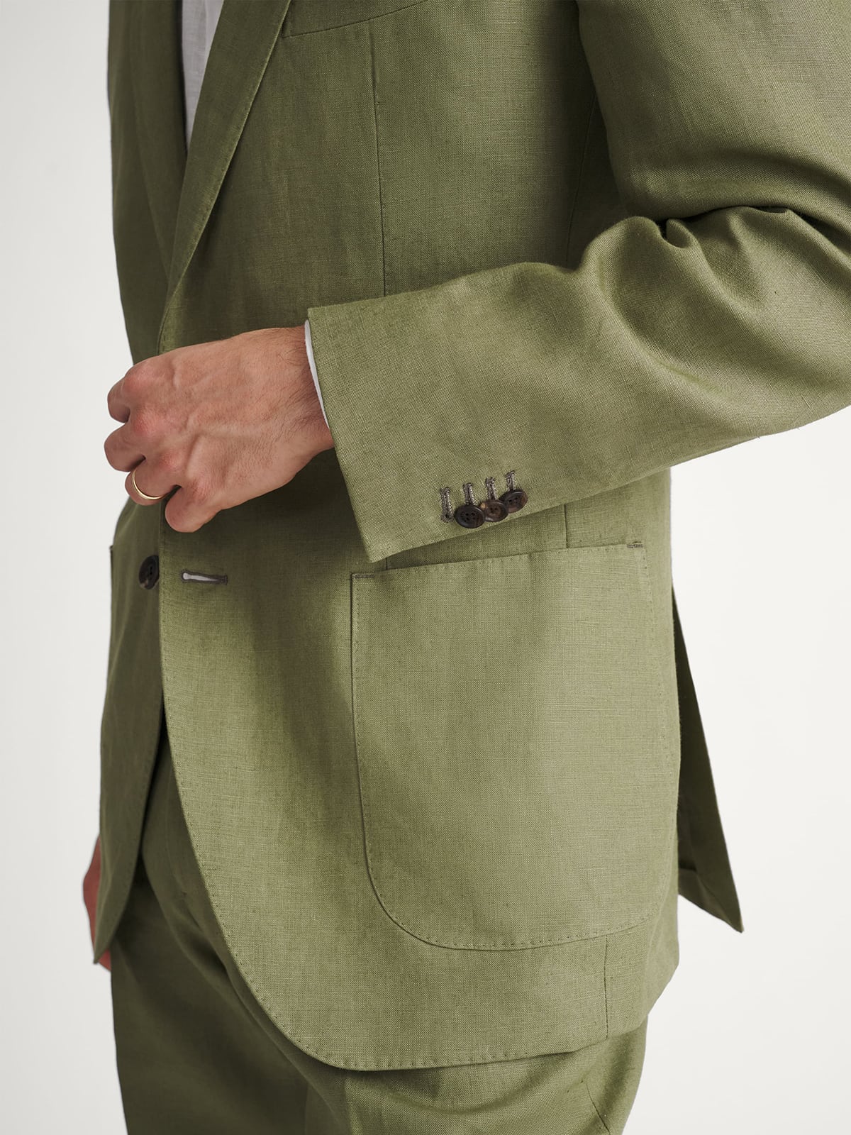 Spence Bryson Sage Heavy Irish Linen Bedford Suit - Custom Fit