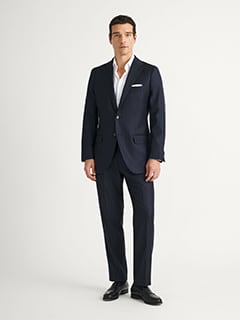 Loro Piana Navy Tonal Stripe S150s Wool Suit - Custom Fit Tailored