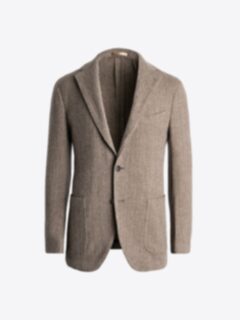 Waverly Light Brown Lambswool Herringbone Jacket - Custom