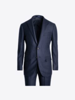 Shop Navy Wool Cashmere Flannel Bedford Suit