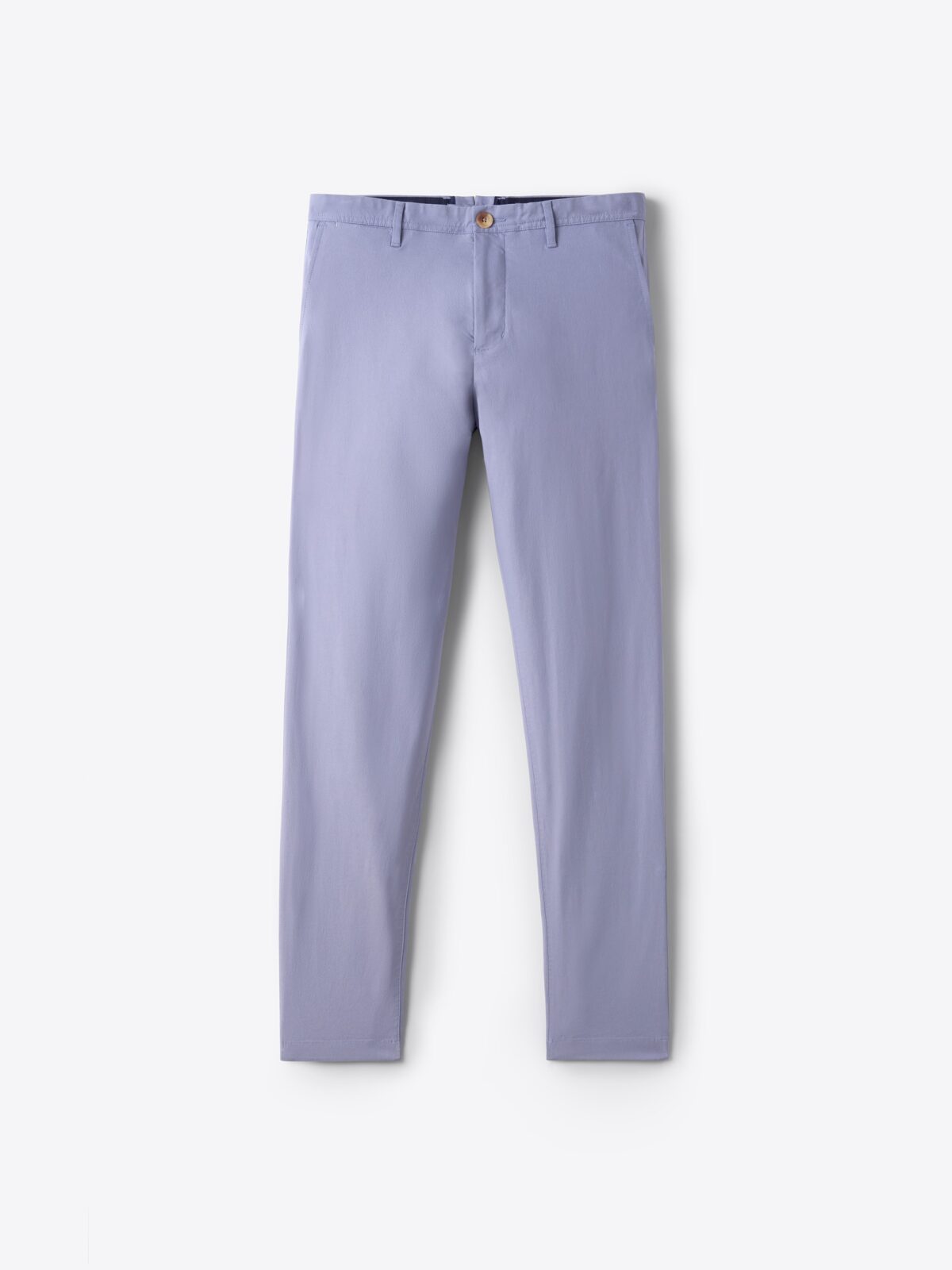 Temo Faded Blue Lightweight Stretch Cotton Chino - Custom Fit Pants