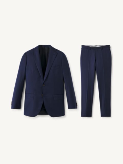 EDIFICE ロロピアーナ 150s AUSTRALIS セットアップ グレー Loro Piana Fabric Navy S150s Allen Suit - Custom Fit Tailored Clothing