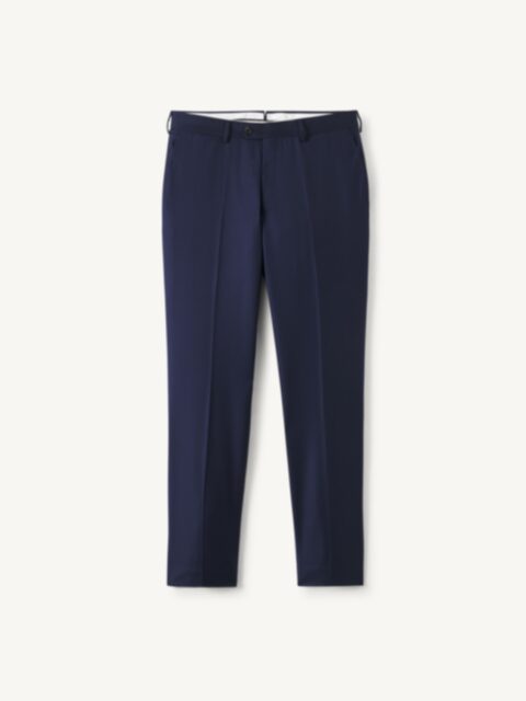 Navy Pinstripe S130s Wool Dress Pant