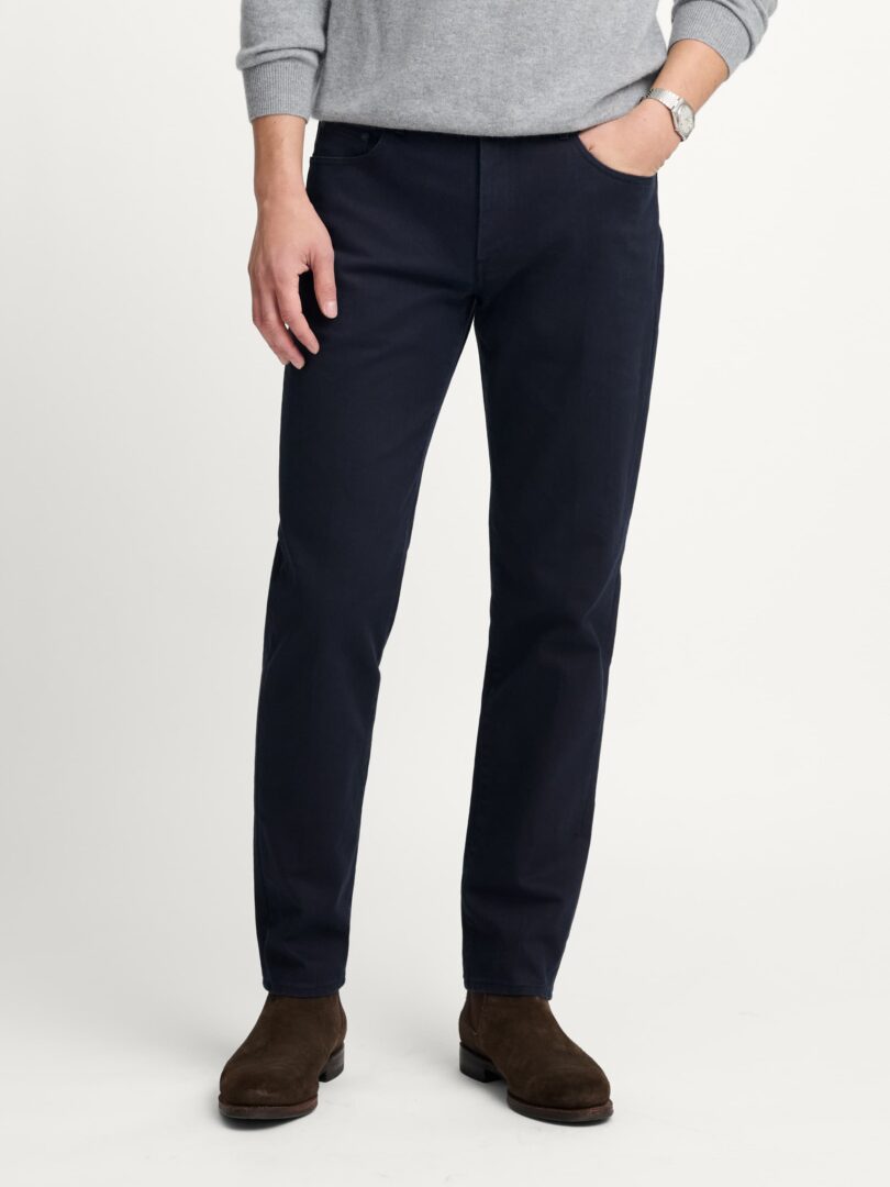 Faded Navy Italian Stretch 5-Pocket Thumb Detail
