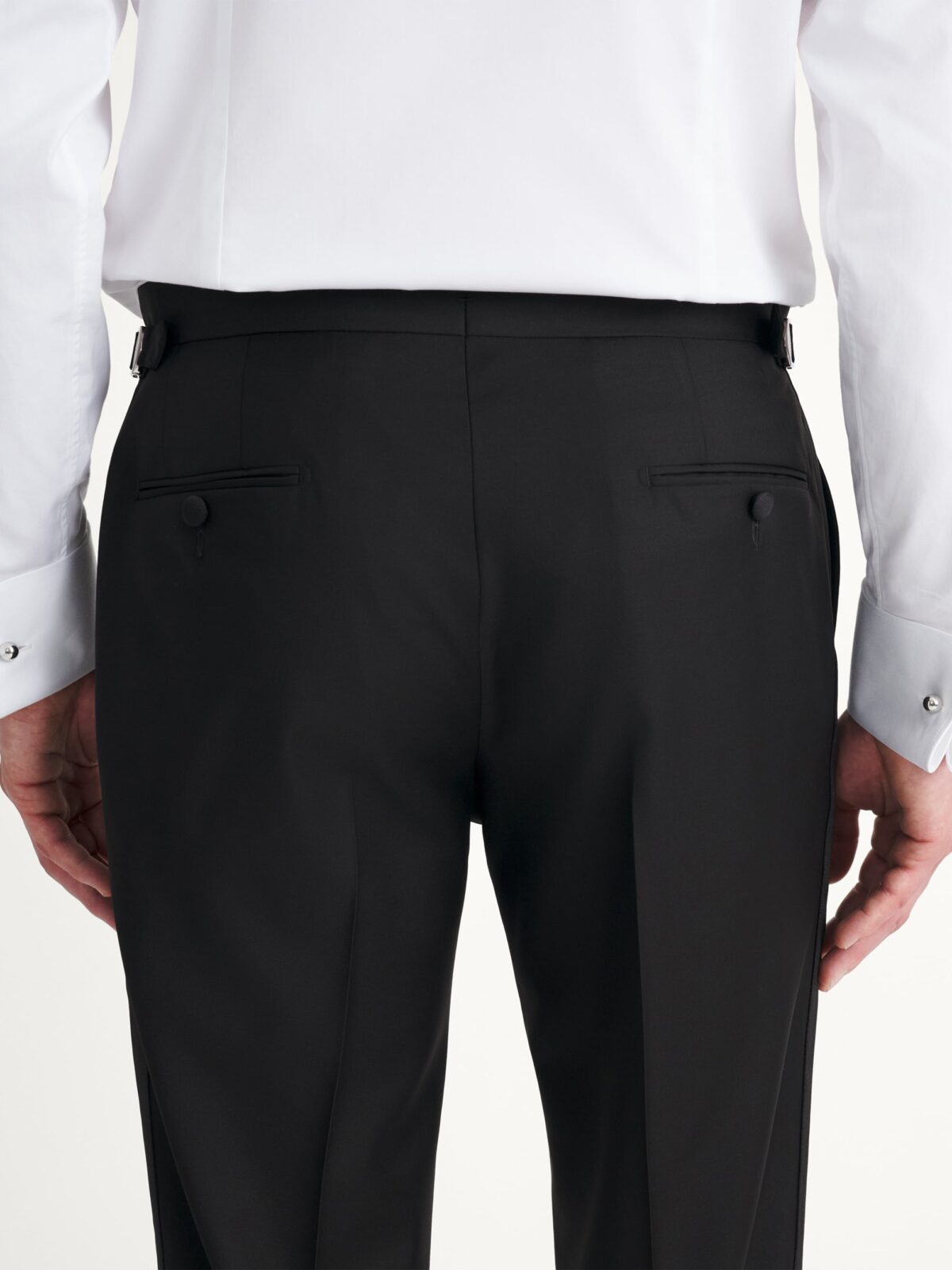Black Stretch Wool Tuxedo Pant - Custom Fit Tailored Clothing
