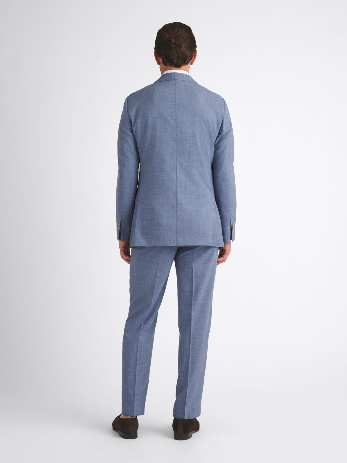 Drago Faded Blue Tropical Wool S130s Allen Suit - Custom Fit