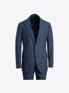 Shop Allen Blue S130s Windowpane Suit