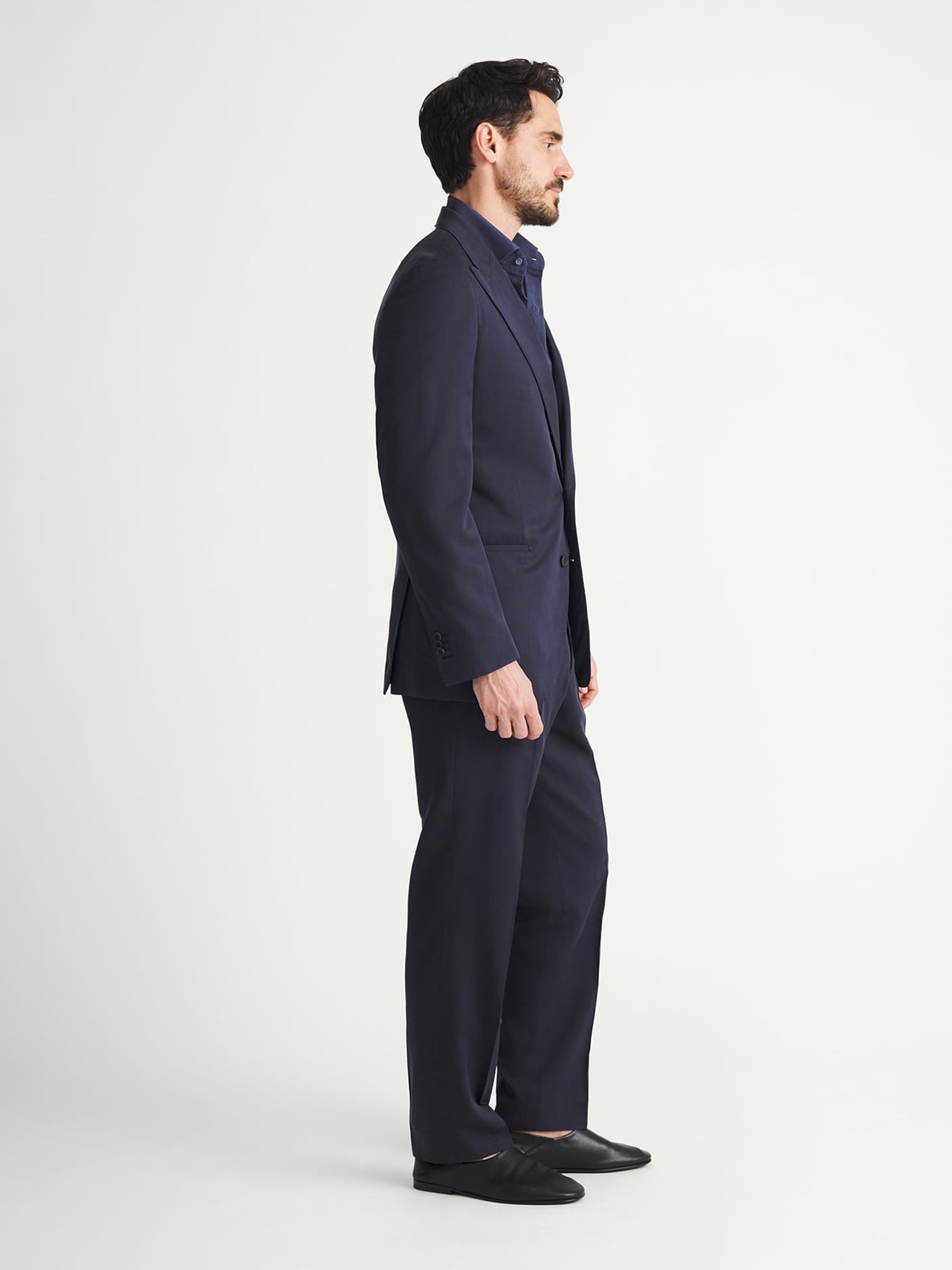 【黒タグ】Ermenegildo Zegna　スーツ　ネイビー　46　MILA Ermenegildo Zegna Navy Silk Suit - Custom Fit Tailored Clothing
