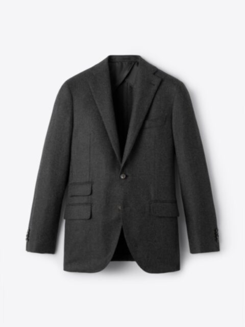 Suggested Item: Loro Piana Fabric Charcoal Wool Cashmere Basketweave Hudson Jacket