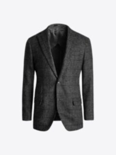 Shop Ferla Charcoal Prince of Wales Alpaca Blend Bedford Jacket