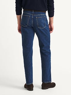 Japanese 14oz Medium Wash Indigo Stretch Jeans Vintage Straight