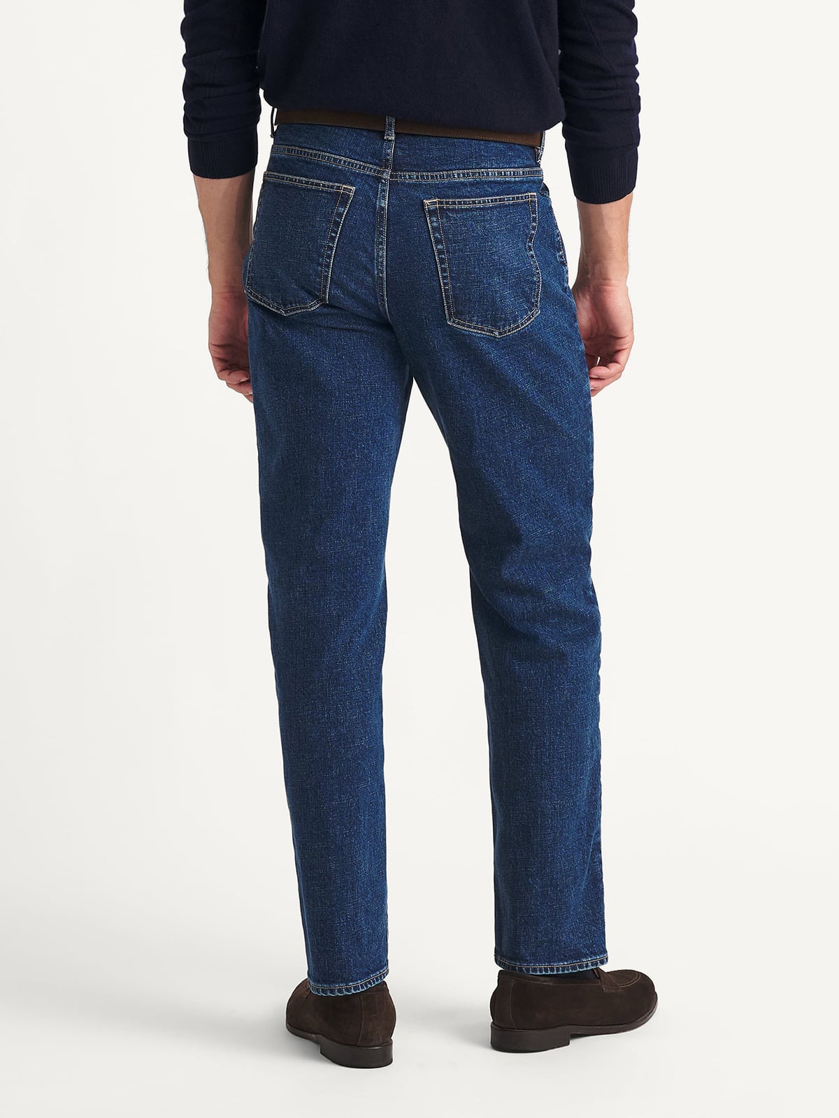 Japanese 14oz Medium Wash Indigo Stretch Jeans Vintage Straight