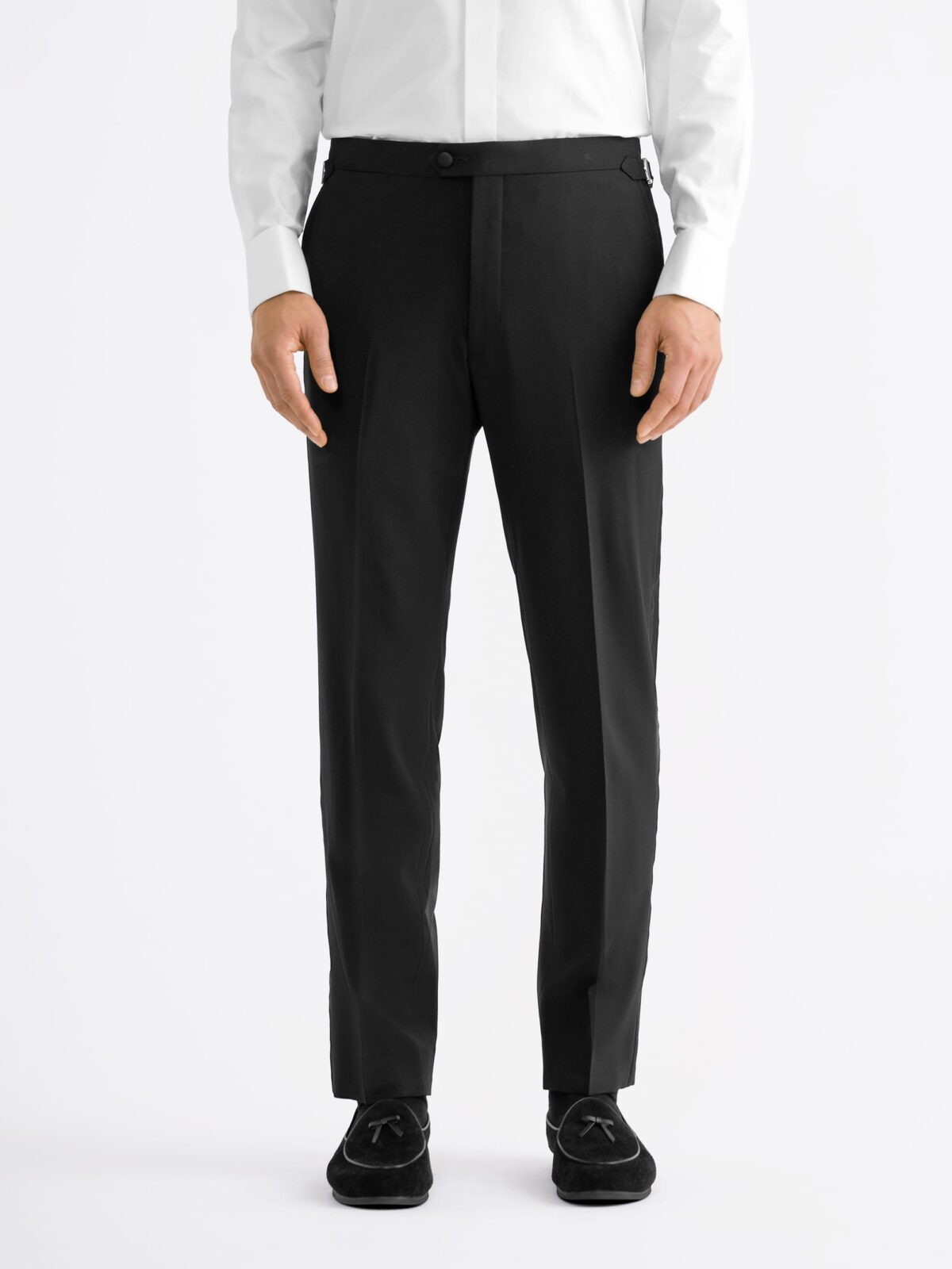 Black Stretch Wool Tuxedo Pant - Custom Fit Tailored Clothing
