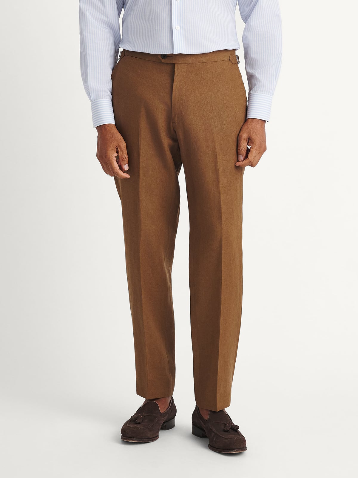 Tobacco Irish Linen Bedford Suit - Custom Fit Tailored Clothing