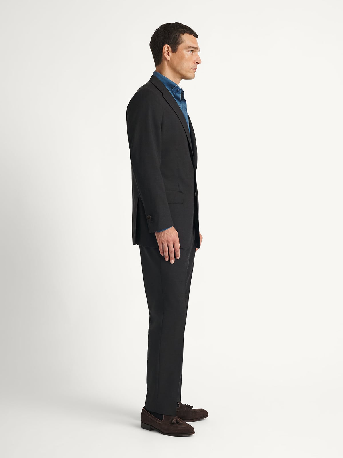 Charcoal 3-Ply Fresco Downing Suit - Custom Fit Tailored Clothing