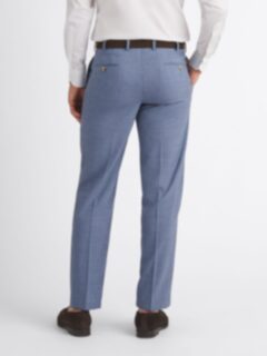 Drago Faded Blue S130s Tropical Wool Dress Pant - Custom Fit