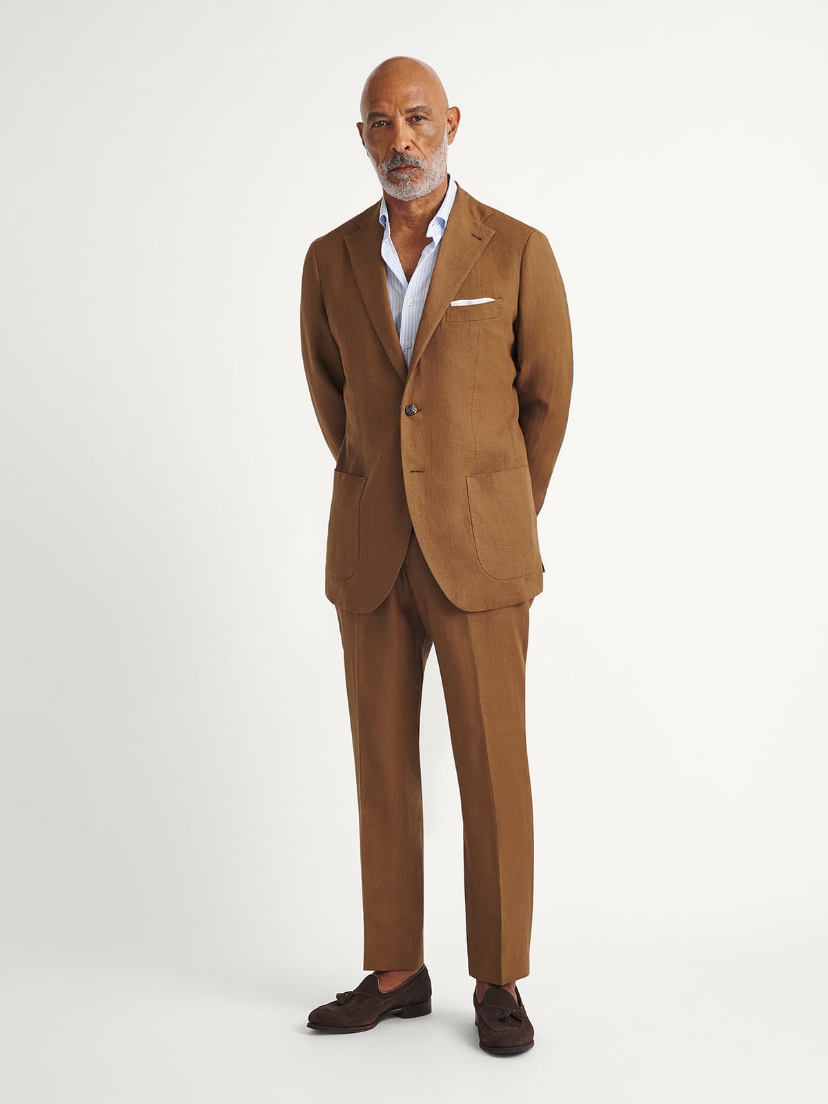 Tobacco Irish Linen Bedford Suit