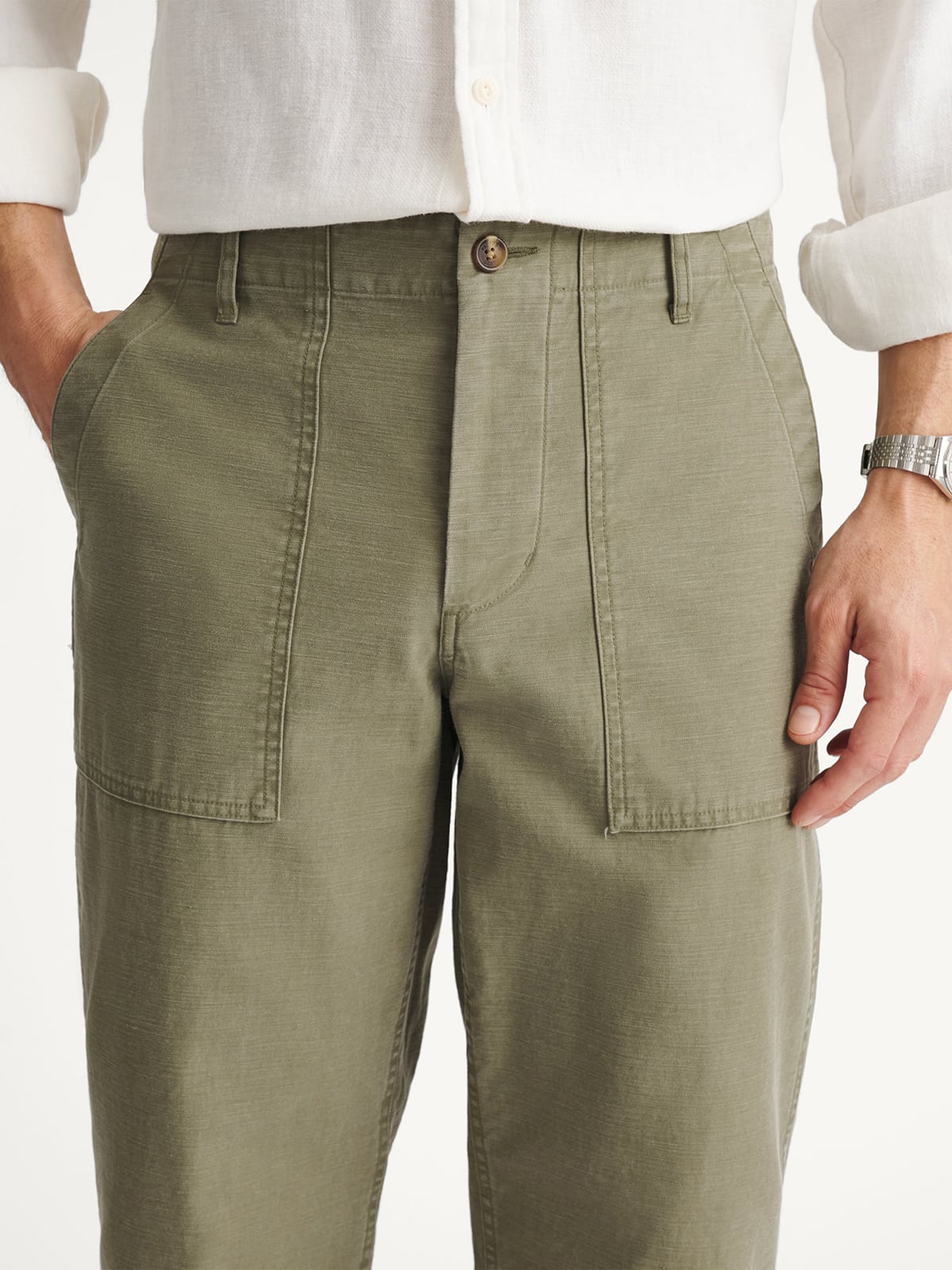 Olive Reverse Sateen Faded Fatigue Pant - Custom Fit Pants
