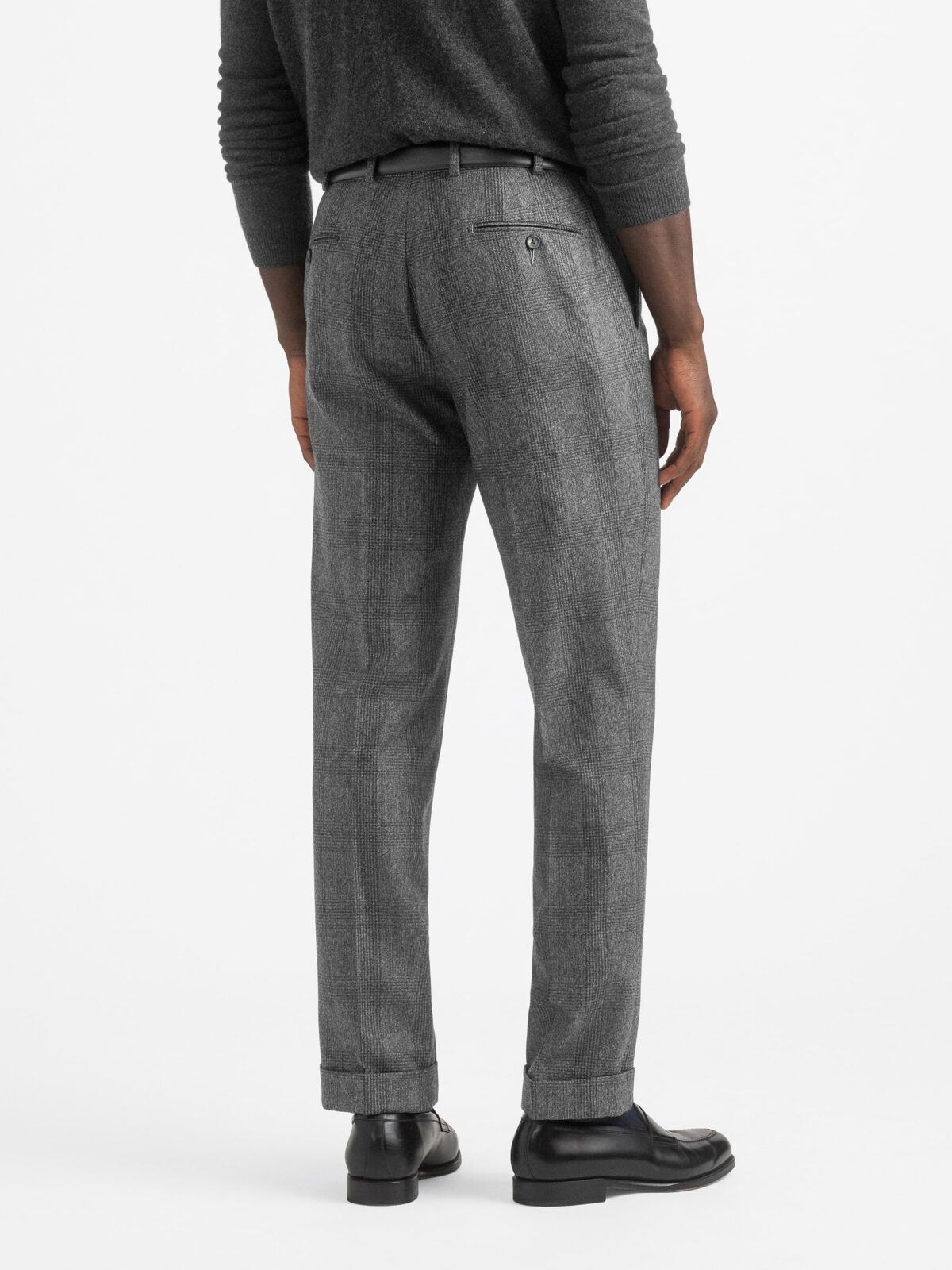 VBC Grey Plaid Wool Flannel Dress Pant - Custom Fit Tailored Clothing