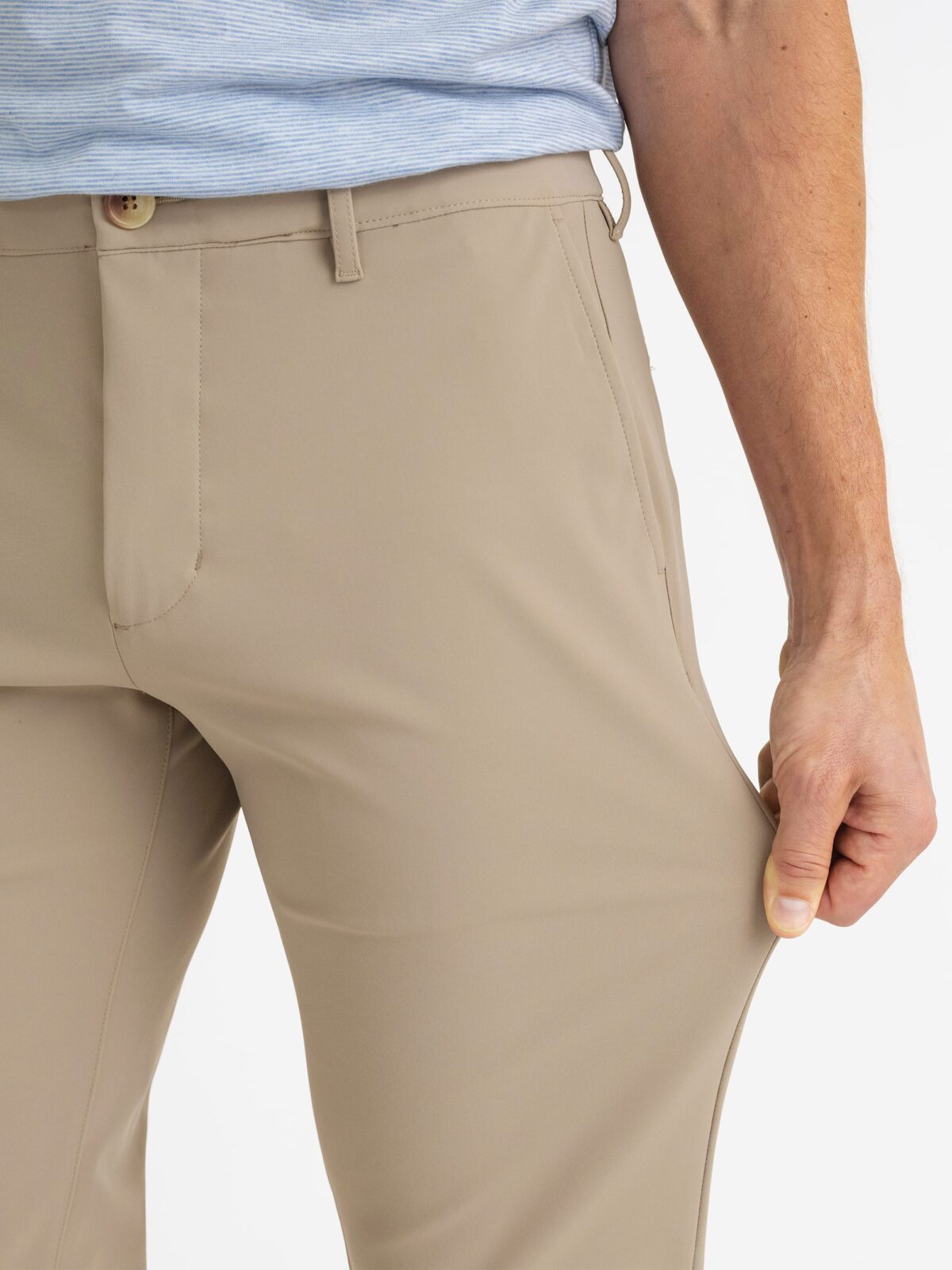 Milano Taupe Performance Blend Chino - Custom Fit Pants