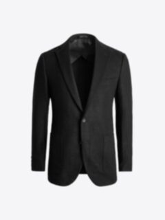 Black Wool Cashmere Flannel Bedford Jacket - Custom Fit Black Wool Cashmere Flannel Bedford Jacket - Custom Fit