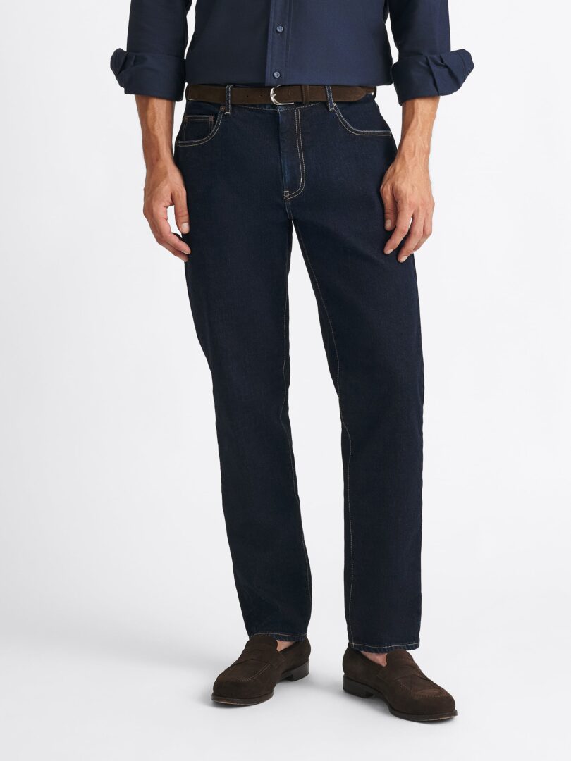 Japanese 12oz Rinse Wash Indigo Stretch Jeans Thumb Detail