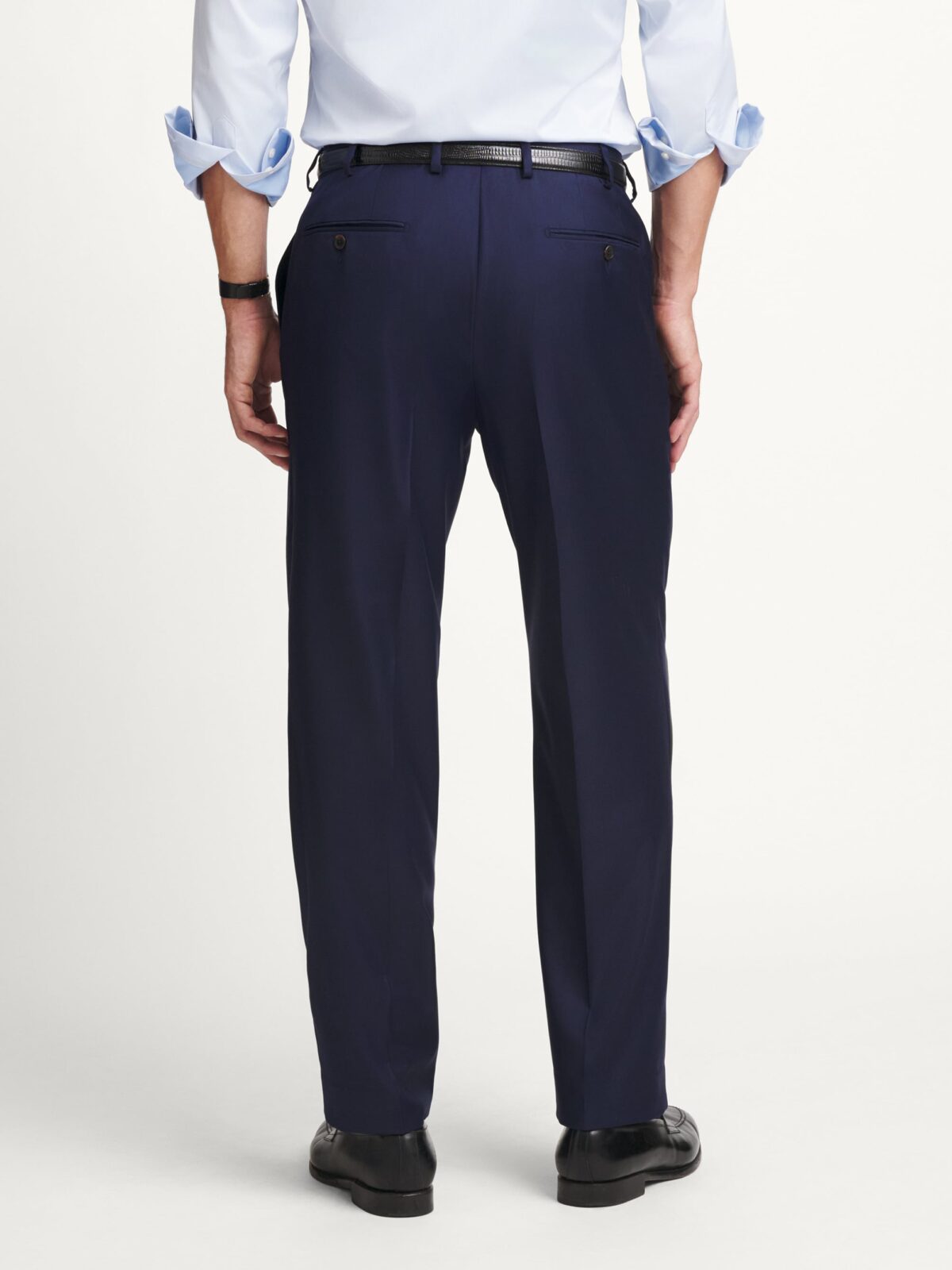 Loro Piana Fabric S170s Navy Wool and Cashmere Dress Pant - Custom