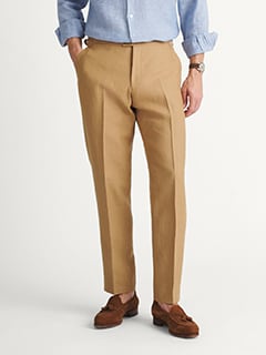 Proper Cloth Spence Bryson Caramel Heavy Irish Linen Men's Custom Dress Pants