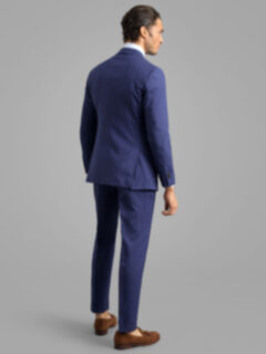 Peak Lapel VBC Blue Tropical Wool Fresco Allen Suit - Custom Fit