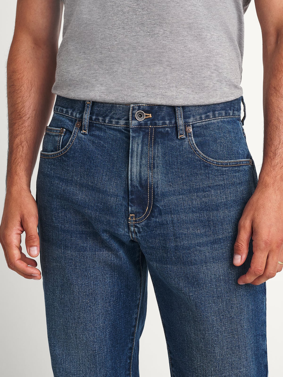 Japanese 12oz Mid Wash Indigo Stretch Slim Jeans - Custom Fit Pants