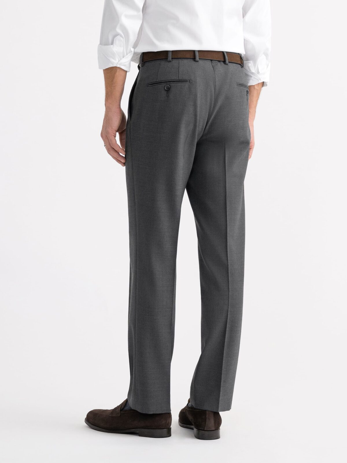 Dark Grey Stretch 3 Ply Fresco Dress Pant - Custom Fit Tailored Clothing