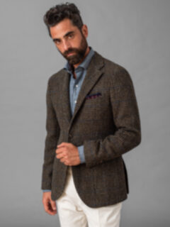 Waverly Washed Tweed Gun Check Jacket - Custom Fit Tailored Clothing