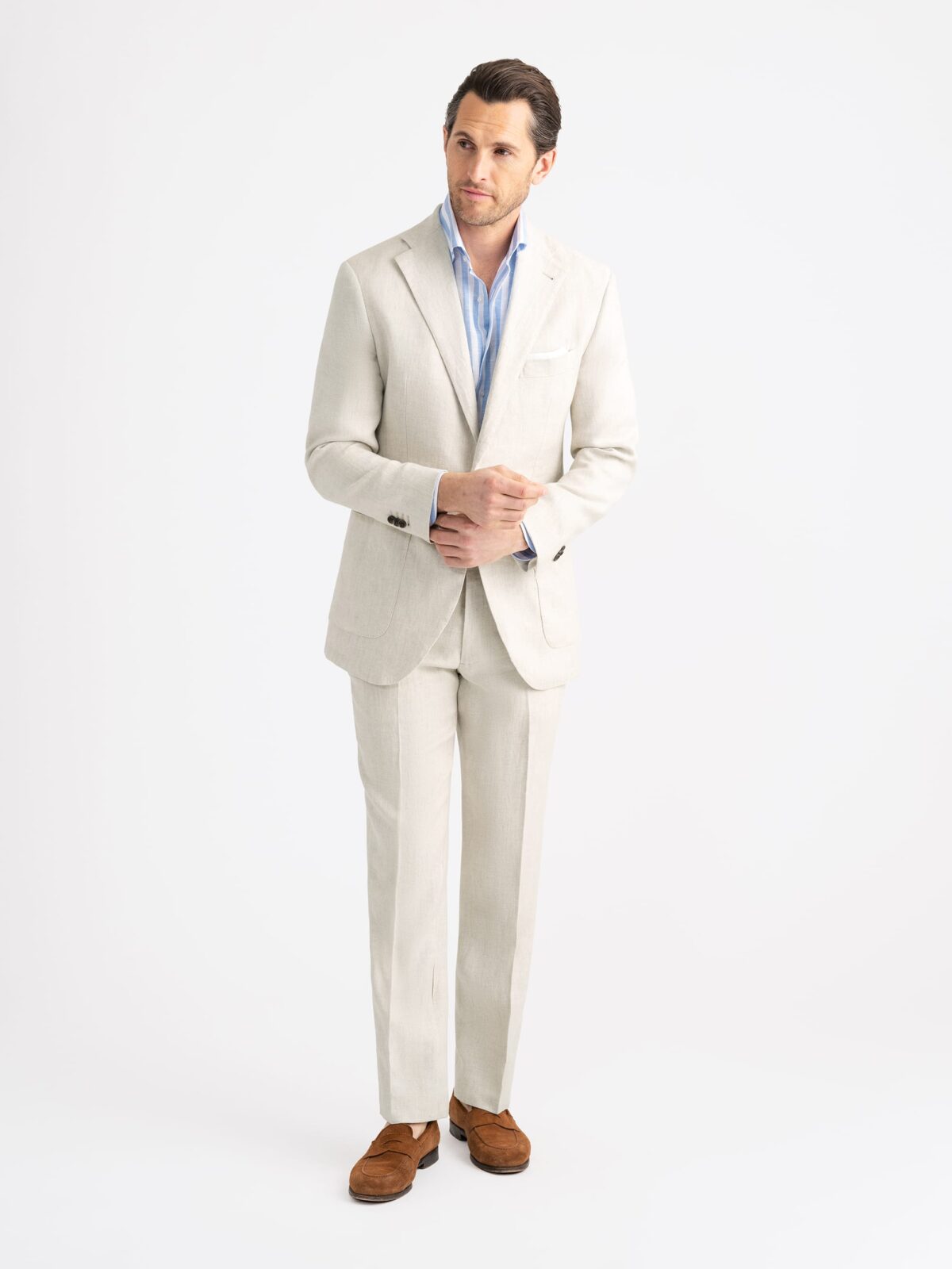 Natural Irish Linen Bedford Suit - Custom Fit Tailored Clothing