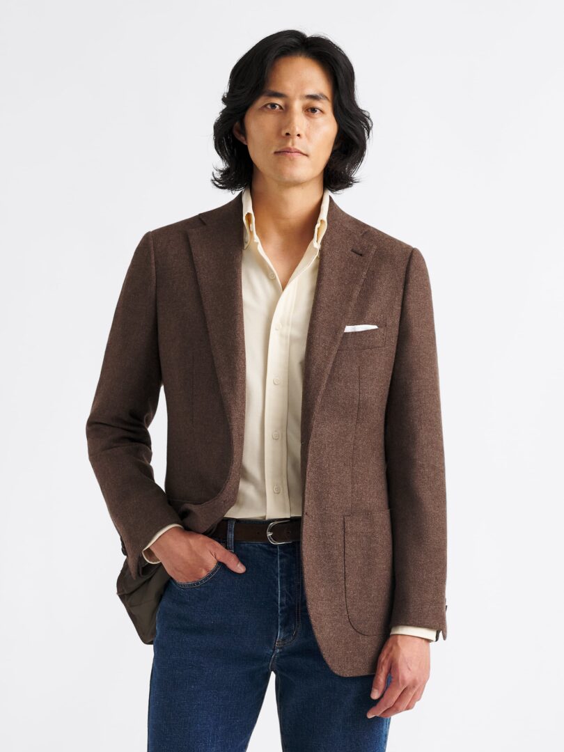 di Pray Brown Cashmere Flannel Jacket Thumb Detail