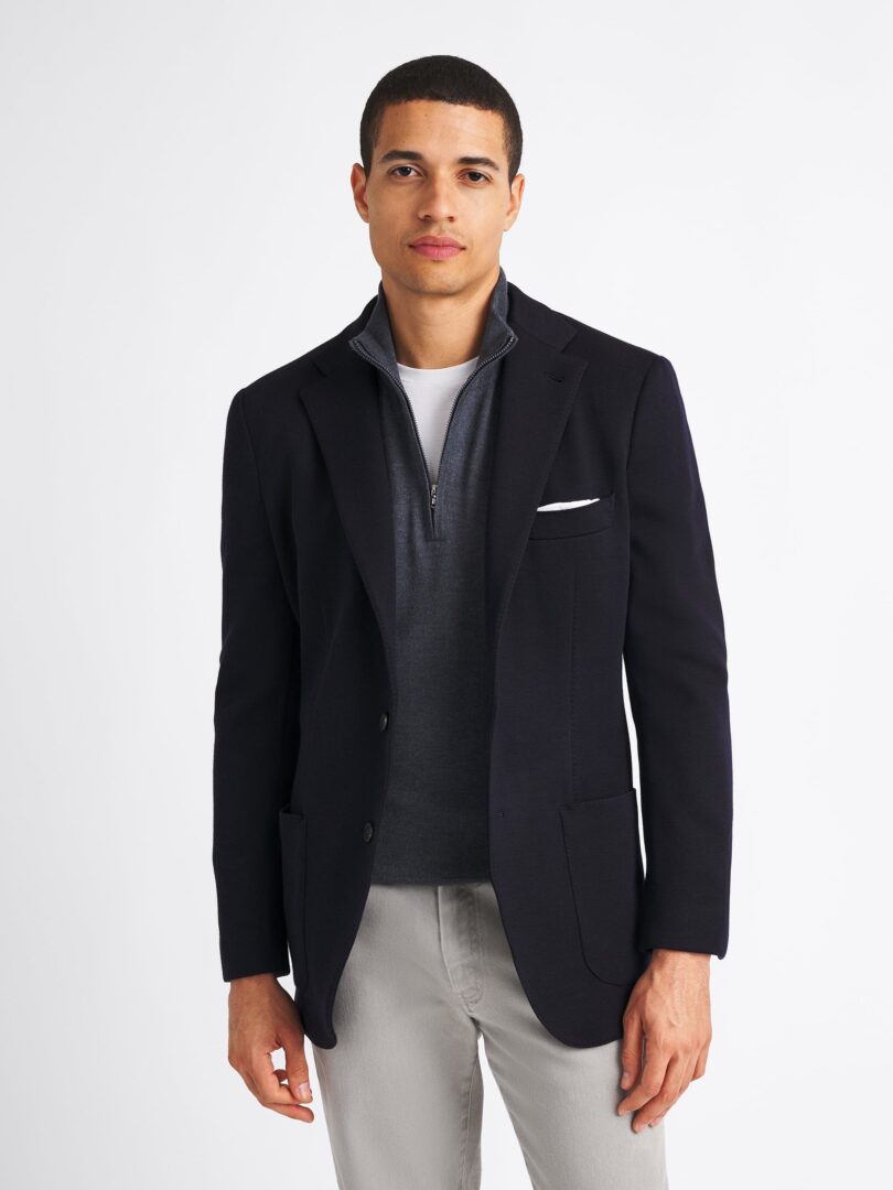 Navy Italian Merino Knit Sport Coat Thumb Detail