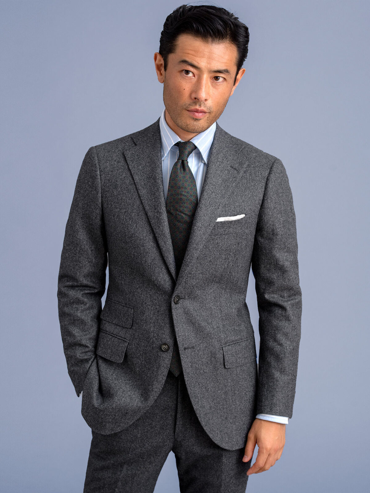 VBC Grey Wool Flannel Allen Suit - Custom Fit Tailored Clothing