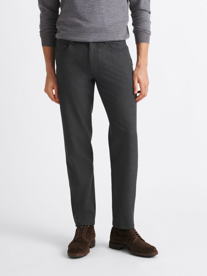 Charcoal Flannel Performance Stretch 5-Pocket Thumb Detail