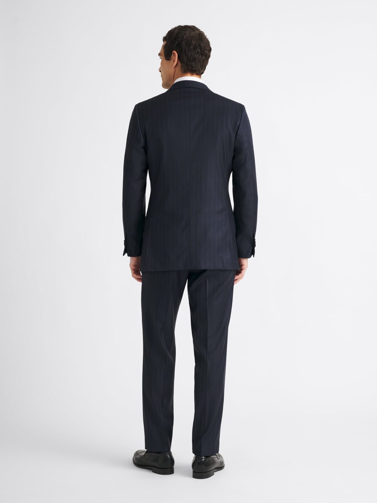 Loro Piana Navy Tonal Stripe S150s Wool Suit - Custom Fit Tailored