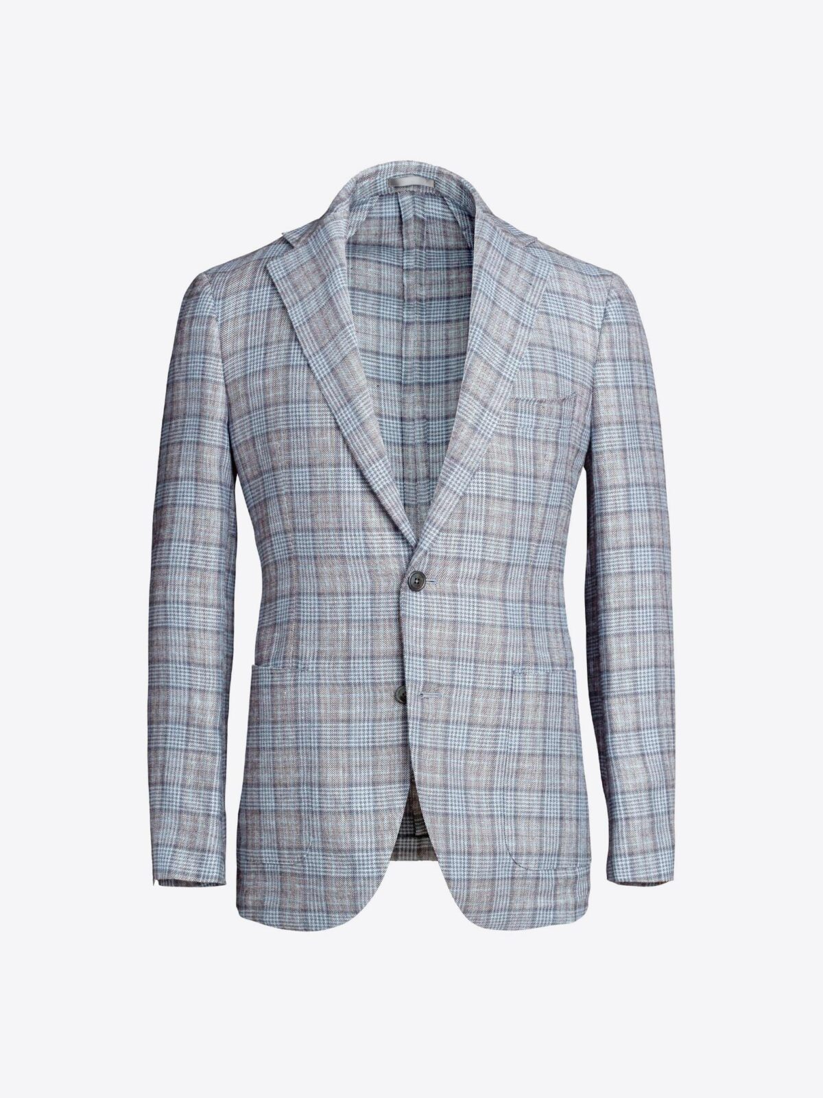 Bedford Light Grey Prince of Wales Linen and Wool Jacket