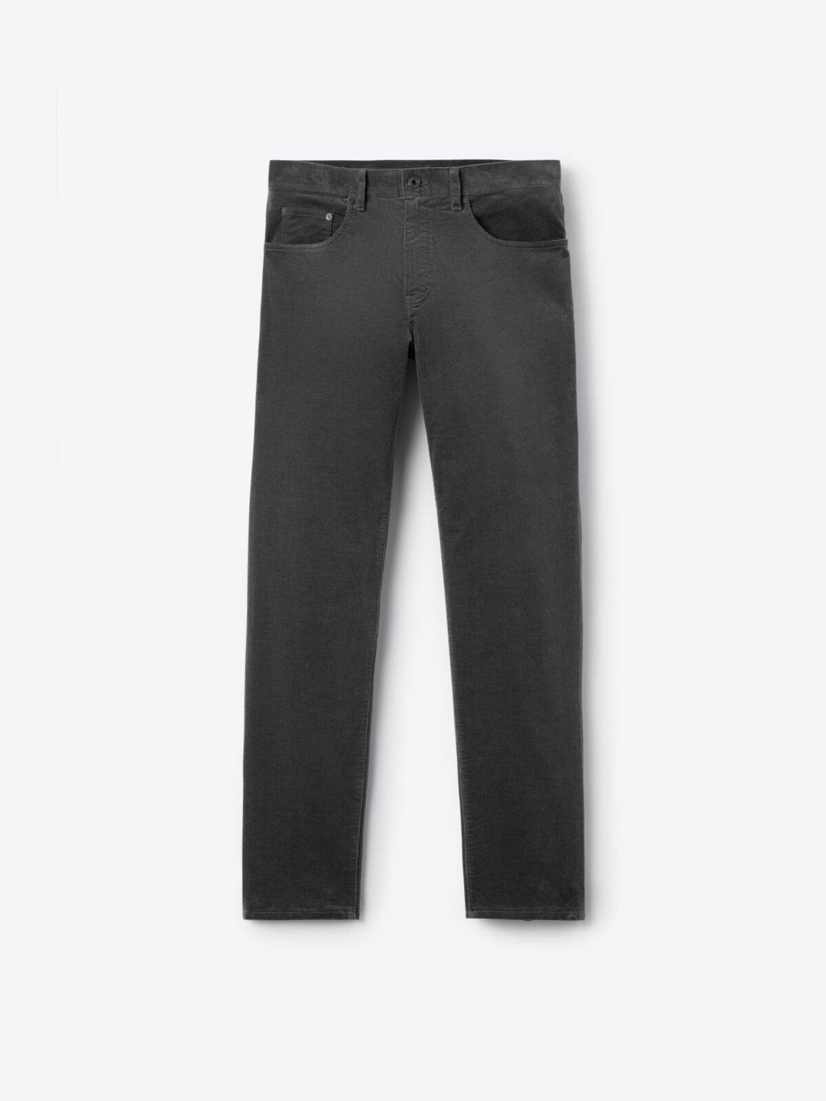 Biella Grey Stretch Textured Moleskin 5-Pocket - Custom Fit Pants