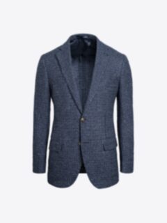Di Fabio Slate Houndstooth Wool Cashmere Bedford Jacket - Custom