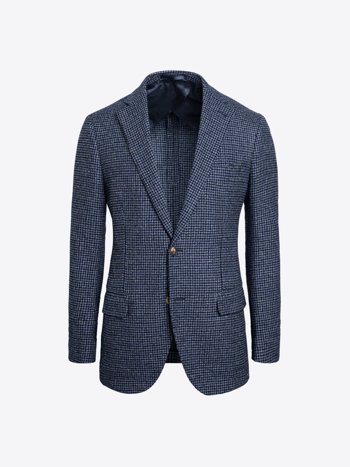 Di Fabio Slate Houndstooth Wool Cashmere Bedford Jacket