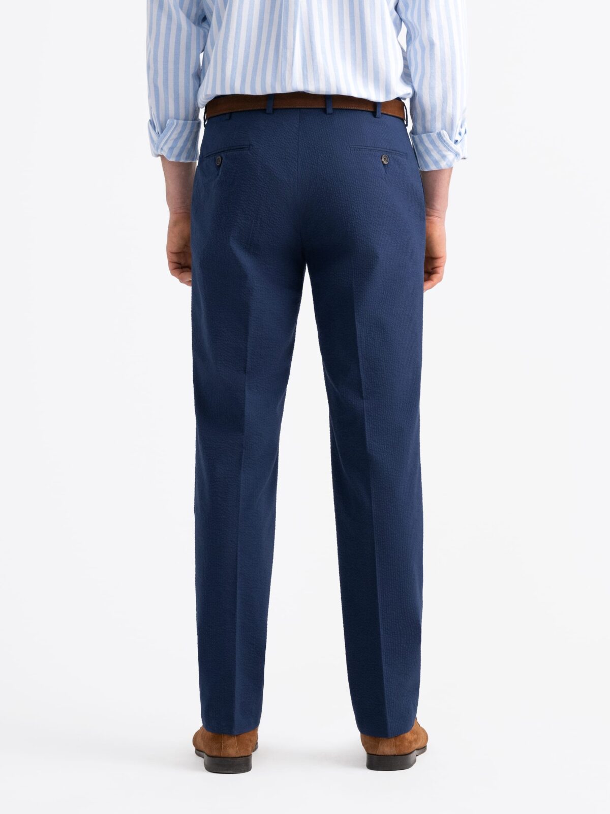 Navy Seersucker Stretch Dress Pant - Custom Fit Tailored Clothing Navy Seersucker Stretch Dress Pant - Custom Fit Tailored Clothing