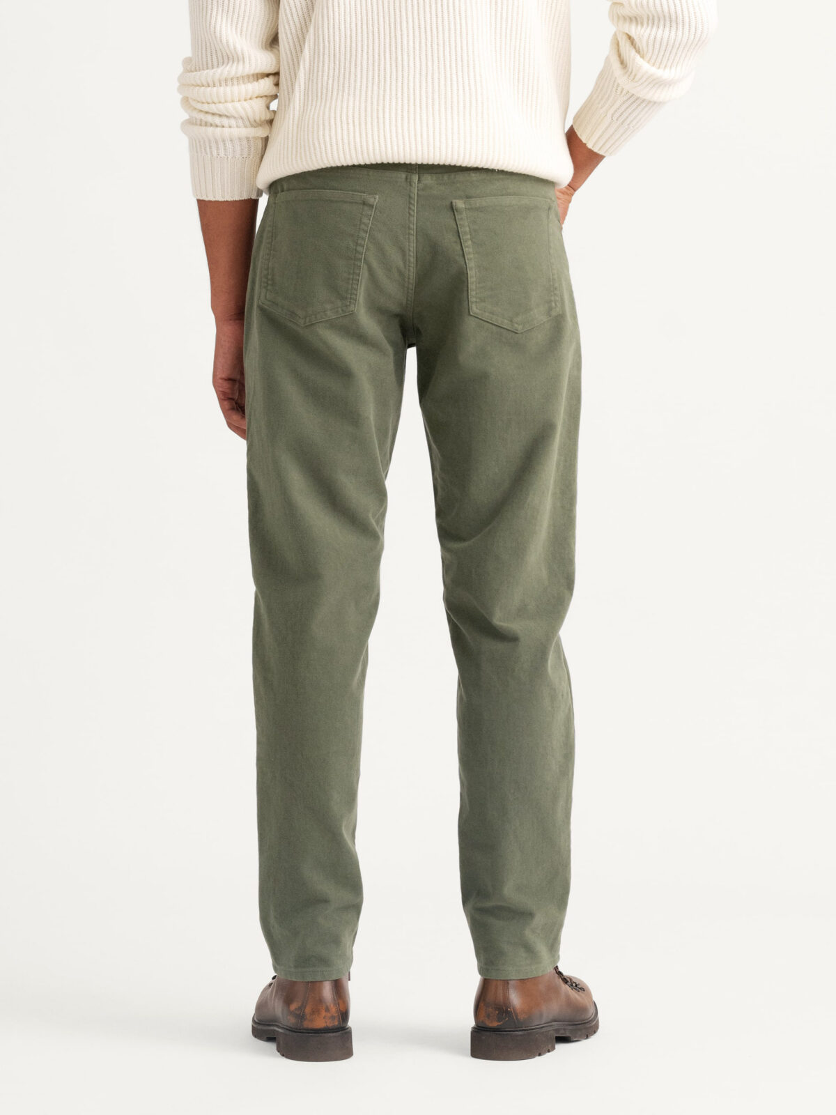 Biella Olive Stretch Moleskin 5-Pocket - Custom Fit Pants Biella Olive Stretch Moleskin 5-Pocket - Custom Fit Pants