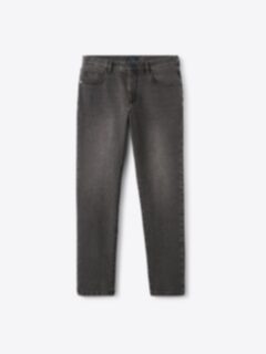 Shop Japanese 12oz Washed Dark Grey Stretch Jeans