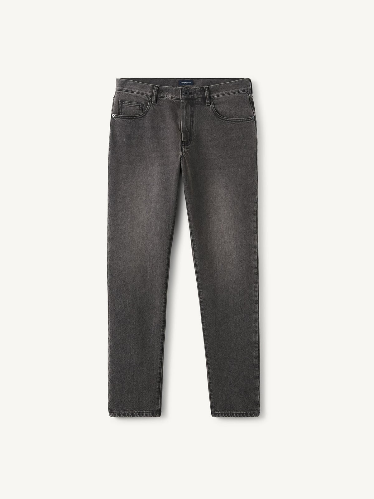 Japanese 12oz Washed Grey Stretch Jeans - Custom Fit Pants