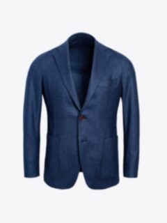 Shop Bedford Ocean Blue Wool Silk and Cashmere Flannel Jacket