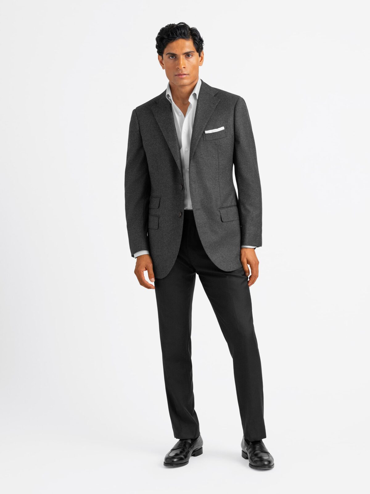 Loro Piana Fabric Mid Grey Wool Cashmere Walker Jacket - Custom