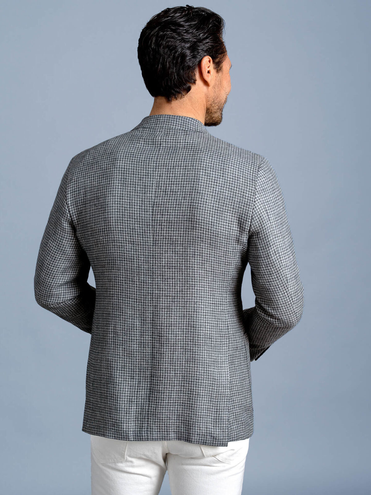 Bedford Grey Houndstooth Linen and Wool Jacket