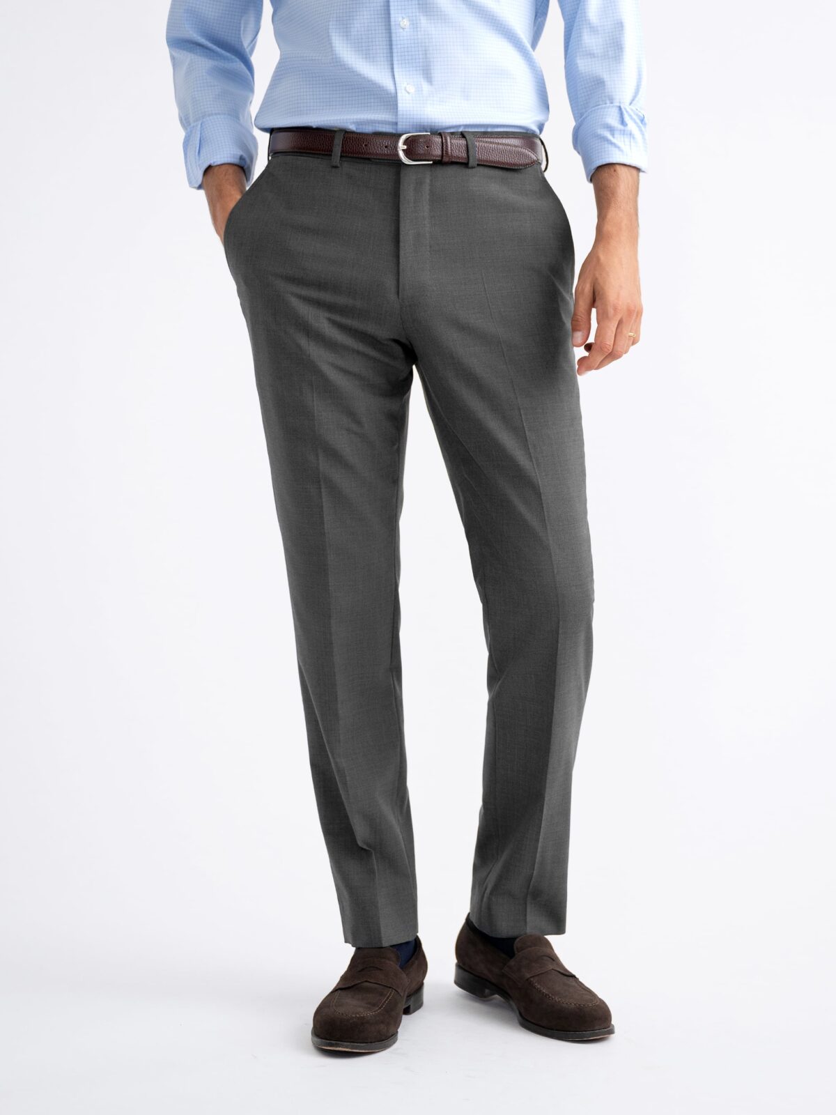 Grey Wool Stretch Dress Pant - Custom Fit Tailored Clothing